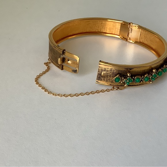 NWOT vintage Brass & turquoise bracelet bangle - Picture 5 of 7